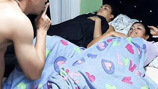 I fuck the floozy my stepmom during the time that my stepsister is in the room