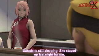 Boruto y sakura anime 3d