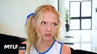 Diminutive Cheerleader Coco Lovelock Has Confidence Dike Crumple on Her MILF Tutor