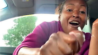 Quick jerking off in vehicle
