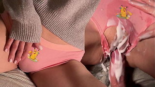 Ops stepbro your weenie  slipped in... Perverted Cunt rubbing and Creamy Fuck