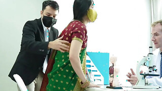 Indian Desi Lassie Drilled by her Wide Schlong Physician ( Hindi Drama )