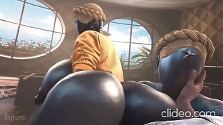 Thick hot Twins hops on pecker