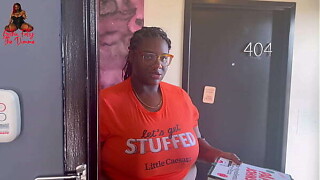 Swarthy BBW Who Quit Porn, Delivers Pizza and Receives Tip