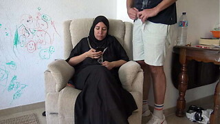 Arab milf acquires ambitious spunk fountain from lewd masturbating stepson